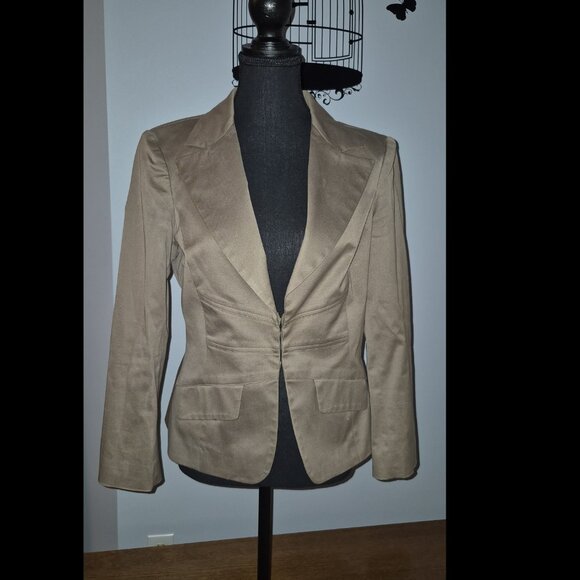 Bedo Darker Tan Fitted Cotton Blazer (M) - Picture 3 of 9